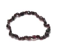 Miracles Minéraux Bracelet Pierre roulée, Pierre Naturelle Semi-précieuse, Plus de 30 gemmes au Choix (Grenat)