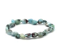 Miracles Minéraux Bracelet Pierre roulée, Pierre Naturelle Semi-précieuse, Plus de 30 gemmes au Choix (Larimar AA)