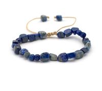 Miracles Minéraux Bracelet Pierre roulée, Pierre Naturelle Semi-précieuse, Plus de 30 gemmes au Choix (0 shamballa | Lapis Lazuli)