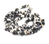 Miracles Minéraux - Fil/brin de 78-80 cm de perles | +/-250 perles, 8-5 mm | Pierre naturelle 'chips baroque' en vrac, idéale pour toutes créations de bijoux artisanales (Jaspe zèbre)