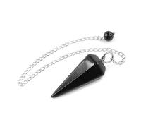 Miracles Minéraux Pendule divinatoire|Radiésthésie|ésothérisme|Pierre Naturelle|Pointe|cône|égyptien Thot|séphoroton|Merkaba|Pyramide (03 Cône | Obsidienne Noire)