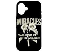Miracles Walking in His Wonder Christian Citation Worship Coque pour iPhone 16