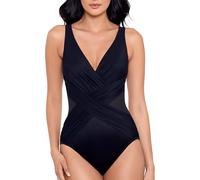 Miraclesuit Womens Illusionists Crossover Une pièce Noir Taille 14