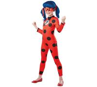 RUBIE'S Miraculous Officiel - Déguisement enfant Ladybug Miraculous + peluche Tikki - Costume en Taille S 3-4 ans Halloween