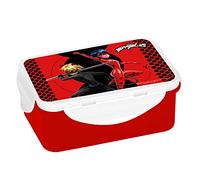 Miraculous Boîte à déjeuner en plastique Noir/rouge 16 x 10,5 x 6,5 cm