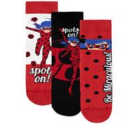 Miraculous - Chaussettes Pack de 3 - Ladybug - Fille - Multicolore - EU 24-26.5 (Taille fabricant UK 6-8)