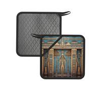 Miraculous Frescoes Lot de 2 tapis carrés anti-brûlure en silicone - 18 cm, adaptés pour poêles, fours, grills, service à thé