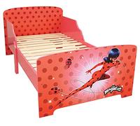 MIRACULOUS Fun House | Lit Enfant Ladybug pour Enfants 3 Ans | 140 X 70 Cm | Sommier à Lattes Inclus, sans Matelas | MDF Résistant Rouge Facile à Monter | 144 X 77 X 59 Cm | Licence Officielle