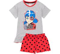 Miraculous - "I Am My Own Hero !" Pyjama avec short pour fille (pack de 3) NS6777 (128) (Gris/Rouge/Noir)