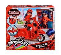 Miraculous : La coccinelle et le chat noir, Set de scooters porte-bonheur, poupée coccinelle Trottinette pliable + poupée