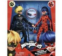 Miraculous ladybug 26 cm + chat noir + 2 accessoires - adrien et marinette : 2 poupées mannequins articulées