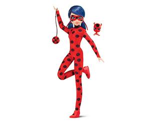 Miraculous Ladybug and Cat Noir Toys Poupée Ladybug Fashion | Poupée Coccinelle articulée de 26 cm avec Accessoires et Miraculous Kwami | Figurine de Super-héros Coccinelle Marinette | Gamme Bandai