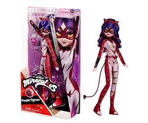Miraculous Ladybug and Cat Noir Toys Poupée tigresse Violette | Articulée 26 cm avec Accessoires Figurine Kwami Bandai Poupées (P50023)