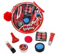 Miraculous Ladybug, Coffret Maquillage 10-en-1 pour Enfants : Vernis à Ongles, Rouge à Lèvres, Palette de Poudre Compacte, Brillant à Lèvres… et Pompon. (Marinette)