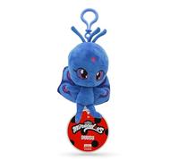 Miraculous Ladybug - Duusu - Kwami en Taille réelle (12 cm) - Jouet en Peluche à Collectionner - Peluche très Douce, avec Yeux brodés et Porte-clés/Attache Sac à Dos (Wyncor)