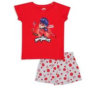 Miraculous Ladybug Ensemble de Pyjama à Manches Courtes en Coton pour Filles (as4, Age, 10_Years, Regular)