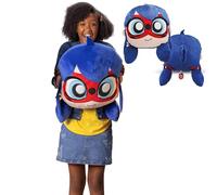 Miraculous Ladybug, Huggie Hideaway, Oreiller en Peluche 40 cm, Extra Douce - pour Enfants - avec Une Grande Poche secrète à Fermeture éclair à l'arrière (Wyncor) (Ladybug)