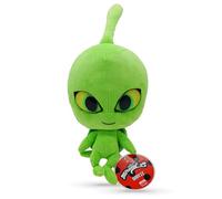 Miraculous Ladybug - Kwami Mon Ami Wayzz, Tortue en Peluche de 24cm pour Enfants, Ultra Douce, Yeux en Résine, Brillants et Scintillants, Finitions Couture très soignées (Wyncor) (WAYZZ)