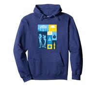 Miraculous Ladybug London Chronobug Time Travel Sweat à Capuche, Unisexe pour Adultes, Bleu Marine, XL