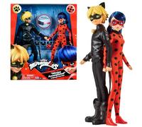 Miraculous - Pack de 2 Poupées - Ladybug et Chat Noir - poupées mannequins articulées 26 cm et accessoires