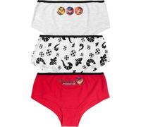 Miraculous Ladybug Panty pour filles - Culotte pour enfants Sous-vêtements rouge/blanc/gris (pack de 3) 134/140