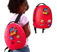 Miraculous Ladybug - Pop n' Swop -Sac à dos avec poignée, 6 badges à clipser et fermeture éclair, sac imperméable léger et durable avec sangles réglables (Rouge - Ladybug)