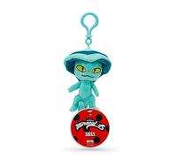 Miraculous Ladybug - Sass - Kwami en Taille réelle (12 cm) - Jouet en Peluche à Collectionner - Peluche très Douce, avec Yeux brodés et Porte-clés/Attache Sac à Dos (Wyncor)