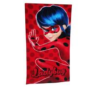 Miraculous Ladybug Serviette de bain, serviette de bain, serviette de douche, rouge, 70 x 140 cm, 100 % coton