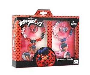 MIRACULOUS - Le Coffret Bijoux 6 pièces - Ladybug et Marinette - Deviens une Star - Bracelets, Barrettes et Bague T20802