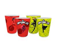 Miraculous Lot de 4 gobelets réutilisables 300 ml