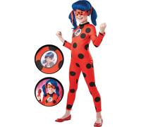 RUBIE'S - Déguisement officiel Ladybug Miraculous + peluche Tikki - Taille L 7-8 ans - I-300502L Carnaval