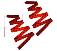Miraculous Officiel - Lot de 2 Rubans de Gymnastique Ladybug Coccinelle - Ruban GRS Enfant 2 Mètres pour Danse, Gym, Entraînements - Accessoires Cirque Enfant - Original Corner