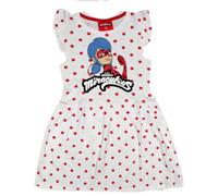 Miraculous Robe d'été graphique Ladybug pour filles, à pois, imprimé coloré (Royaume-Uni, âge, 10 ans, régulier, rouge)