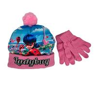 Miraculous Set Chapeau et Gants Hivernal Casquette Fille Lady Bug 1279 - Rose, 54