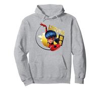 Miraculous Shanghai Ladybug et Son Yoyo Sweat à Capuche, Unisexe pour Adultes, Gris Chiné, M