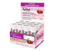 miradent Chewing-gum dentaire au xylitol Canneberge | 12 pcs | goût fruité | sans sucre | vegan | préventif caries | pratique pour voyager