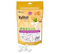 miradent Chewing-gum dentaire au xylitol Pack économique 200 pcs | goût Fruits frais | sans sucre | vegan | protège les dents | pratique au quotidien