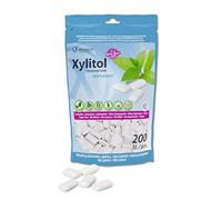 miradent Chewing-gum dentaire au xylitol Pack économique 200 pcs | goût Menthe poivrée | sans sucre | vegan | préventif caries | idéal pour déplacements