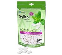 miradent Chewing-gum dentaire au xylitol Pack économique 200 pcs | goût Spearmint | sans sucre | vegan | préventif caries | pratique pour emporter