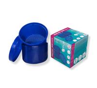 miradent Protho Box home | Boîte à prothèse dentaire pour le rangement et le nettoyage | Bleu | Idéal également pour appareils dentaires et aligneurs | Avec tamis amovible | Recommandé par les