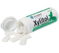 Miradent Xylitol Gomme à mâcher Miradent chewing-gum dentaire 30 pièces de menthe verte en boîte (6x 30g)
