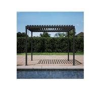 MIRADOR Pergola Bioclimatique 80S 3x3m Lames Orientables pour Terrasse, Extérieur et Cours, Acier Anthracite