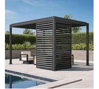 MIRADOR Persienne à lames orientables 1.23m pour côté 4m, Compatible 111DA Pergola Aluminium Anthracite