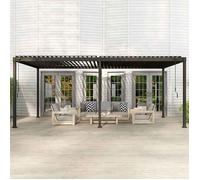 MIRADORPergola Bioclimatique 80S 3x5m Lames Orientables pour Terrasse, Extérieur et Cours, Acier Anthracite