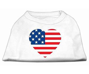 Mirage American Flag T-Shirt imprimé cœur Blanc Taille XXL