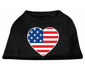 Mirage American Flag T-Shirt imprimé cœur Noir Taille L