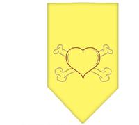 Mirage Bandana en Forme de cœur et d'os avec Strass Jaune Taille L
