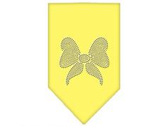Mirage Bandana pour Chien avec nœud en Strass Jaune Taille S