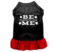 Mirage Be Thankful for Me Robe pour Chien sérigraphiée Noir/Rouge Taille L