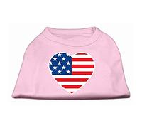 Mirage Chemise sérigraphiée avec Drapeau américain et cœur Rose Clair Taille M
